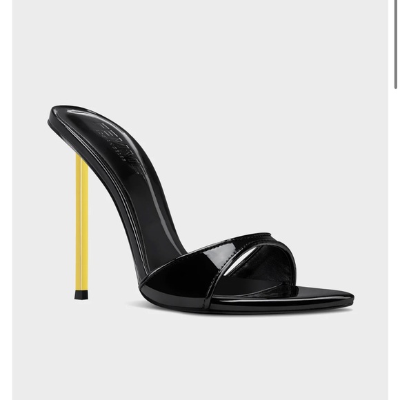 Elegant Black and Yellow Heels - Picture 1 of 9